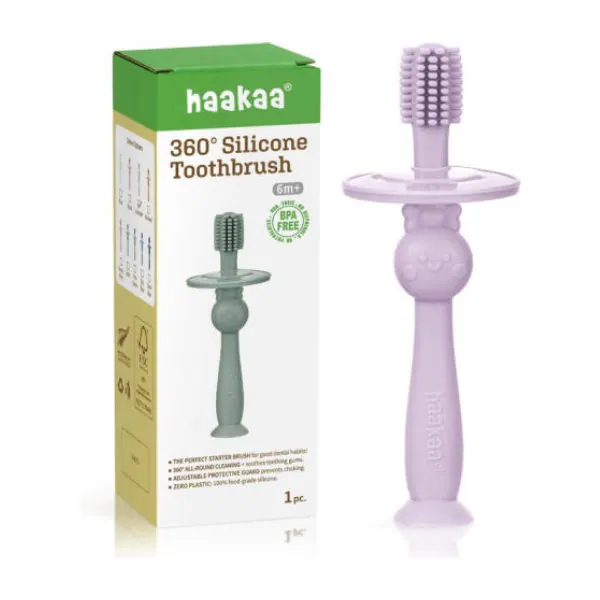 Haakaa 360° Baby Toothbrush with Suction Base